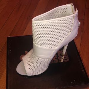White heel booties